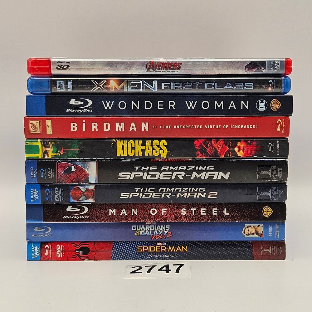 MARVEL DC BLU-RAY LOT 11 AVENGERS SPIDER-MAN WONDER WOMAN GUARDIANS & MORE